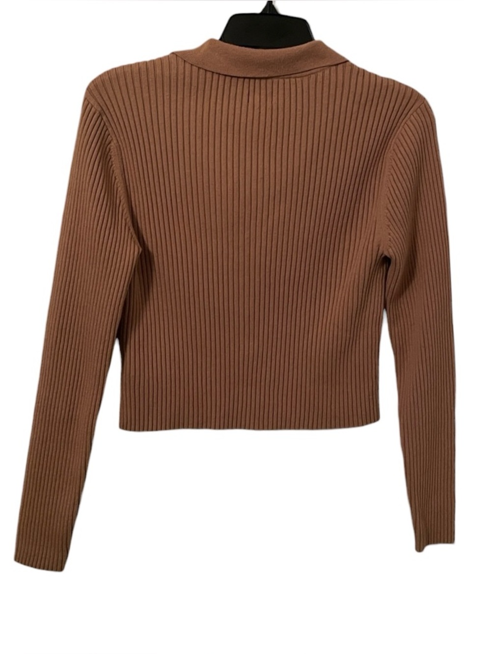 Aerie Women's Camel Brown Ribbed V-Neck Button Front Cardigan Sweater Size L - Picture 7 of 7